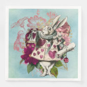 Extravagantes Wonderland Weißes Kaninchen Serviette (Vorderseite)