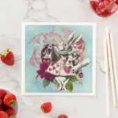 Extravagantes Wonderland Weißes Kaninchen Serviette (Beispiel)