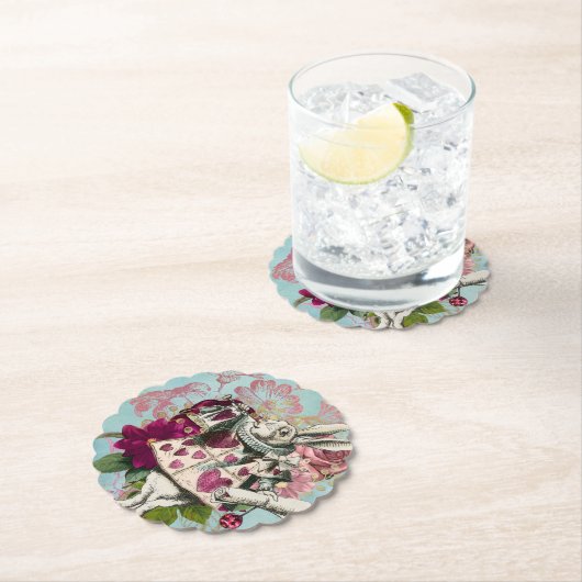 Extravagantes Wonderland Weißes Kaninchen Untersetzer (Vor Ort)