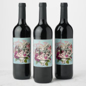 Extravagantes Wonderland Weißes Kaninchen Weinetikett (Flaschen)