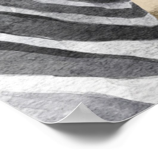 Extravagantes Zebra & Eiffel Tower Poster (Ecke)