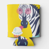 Extravagantes Zebra: Rosa Sonnenbrille Vintag. Dosenkühler (Rückseite)