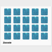 Extravaganz Aquamarin Blue Glitzer Shine Quadratischer Aufkleber (Blatt)