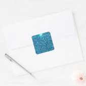 Extravaganz Aquamarin Blue Glitzer Shine Quadratischer Aufkleber (Umschlag)