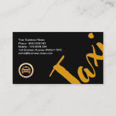 Extravaganz Black Simple Bold Beruflich Taxi Visitenkarte (Rückseite)