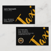 Extravaganz Black Simple Bold Beruflich Taxi Visitenkarte (Vorne/Hinten)