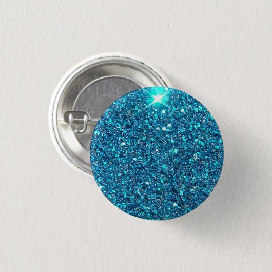 Extravaganz Blue Glitzer Shine Button (Vorne & Hinten)