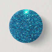 Extravaganz Blue Glitzer Shine Button (Vorderseite)
