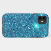 Extravaganz Blue Glitzer Shine Case-Mate iPhone Hülle (Rückseite (Horizontal))