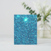 Extravaganz Blue Glitzer Shine Einladung (Stehend Vorderseite)