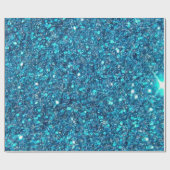 Extravaganz Blue Glitzer Shine Geschenkpapier (Flach)
