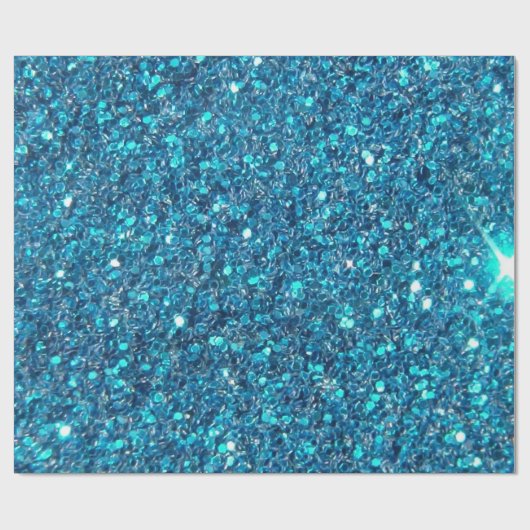 Extravaganz Blue Glitzer Shine Geschenkpapier (Flach)