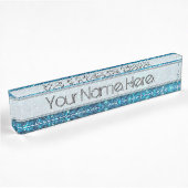Extravaganz Blue Glitzer Shine Namensplakette