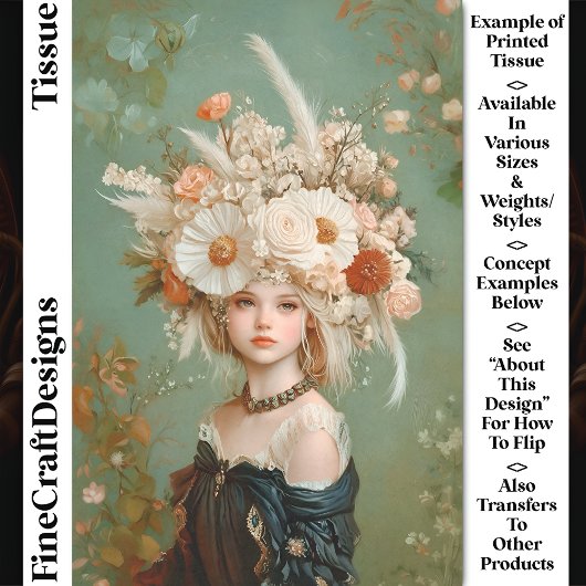 Extravaganz-Blumenkohl, Frau CN9-Decoupage Seidenpapier