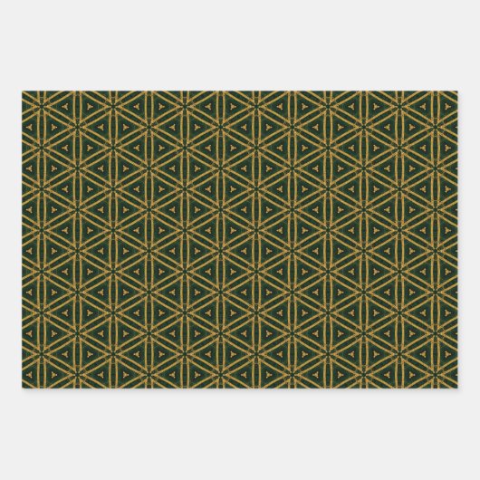 Extravaganz Emerald Green und Gold Weihnachten Geschenkpapier Set (Vorderseite 2)