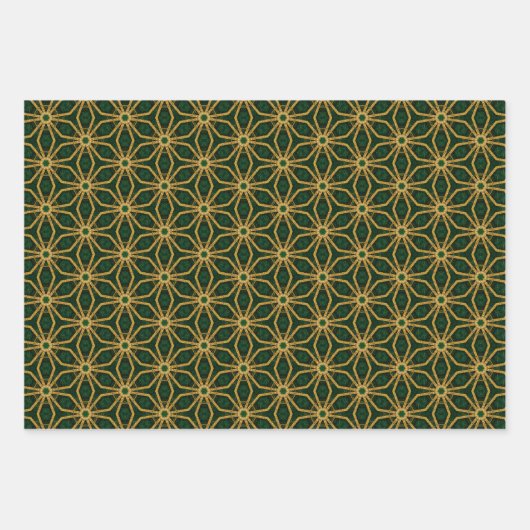 Extravaganz Emerald Green und Gold Weihnachten Geschenkpapier Set (Vorderseite)