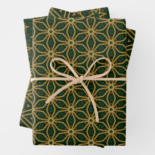 Extravaganz Emerald Green und Gold Weihnachten Geschenkpapier Set (Beispiel)