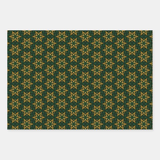 Extravaganz Emerald Green und Gold Weihnachten Geschenkpapier Set (Vorderseite 3)