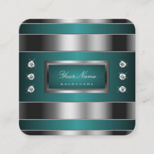 Extravaganz Silber und Aquamarin mit Imitaten Rhin Quadratische Visitenkarte