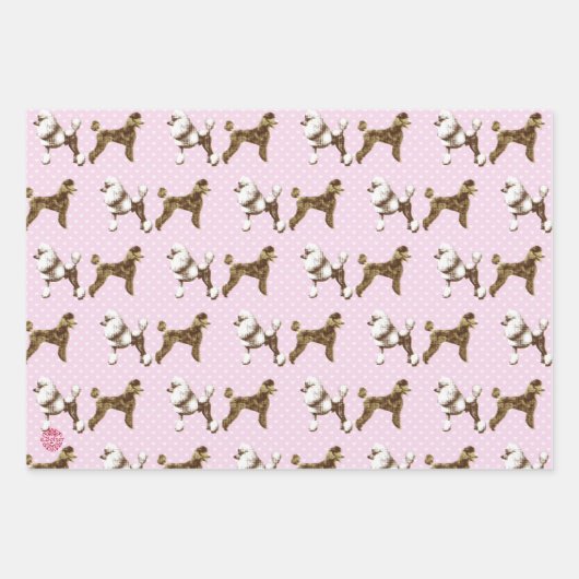 extravantes Taubendekor , Bambi und Pudelmuster  Geschenkpapier Set (Vorderseite 2)