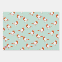 extravantes Taubendekor , Bambi und Pudelmuster  Geschenkpapier Set