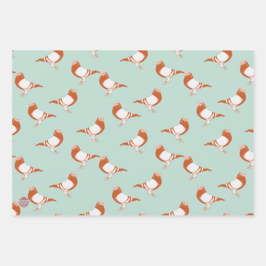 extravantes Taubendekor , Bambi und Pudelmuster Geschenkpapier Set (Vorderseite)