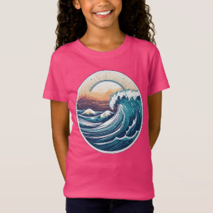 Extrem detailliertes Montabeach Ocean Wave Logo T-Shirt