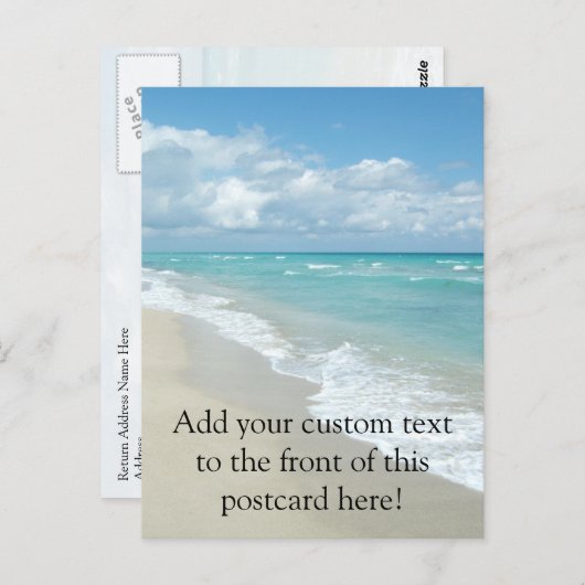 Extrem entspannend Strand Blick auf weißen Sand Postkarte (Vorne/Hinten)