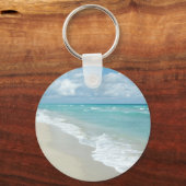 Extrem entspannend Strand Blick auf weißen Sand Schlüsselanhänger (Rückseite)