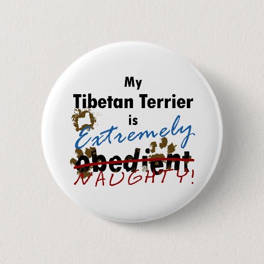 Extrem freches tibetanisches Terrier Button (Vorderseite)