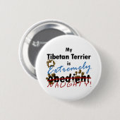 Extrem freches tibetanisches Terrier Button (Vorne & Hinten)