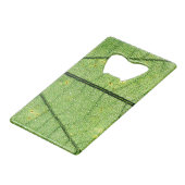 Extrem grünes Leaf Kreditkartenflaschenöffner (Rückseite Schrägansicht)