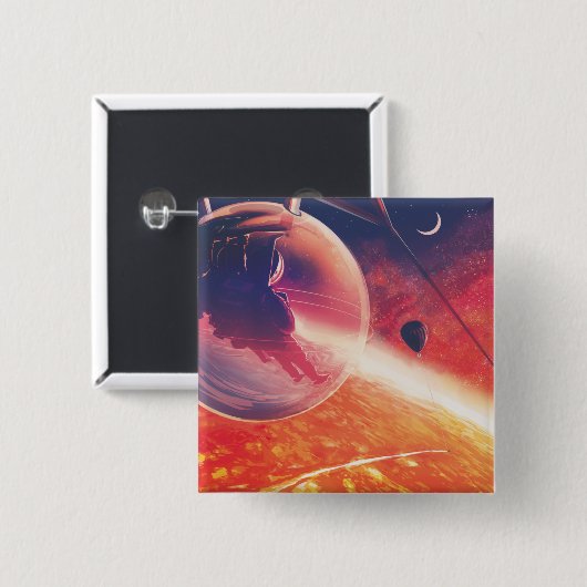 Extrem Hot Air Ballon auf Vulkanausschnitt Button (Vorne & Hinten)
