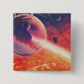 Extrem Hot Air Ballon auf Vulkanausschnitt Button (Vorderseite)