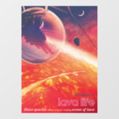 Extrem Hot Air Ballon auf Vulkanausschnitt Fensteraufkleber (Blatt)