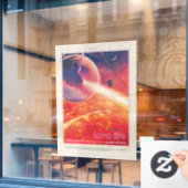 Extrem Hot Air Ballon auf Vulkanausschnitt Fensteraufkleber (Café-Fenster)