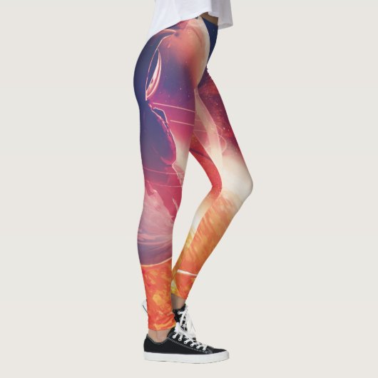 Extrem Hot Air Ballon auf Vulkanausschnitt Leggings (Rechts)