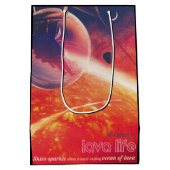 Extrem Hot Air Ballon auf Vulkanausschnitt Mittlere Geschenktüte (Rückseite)