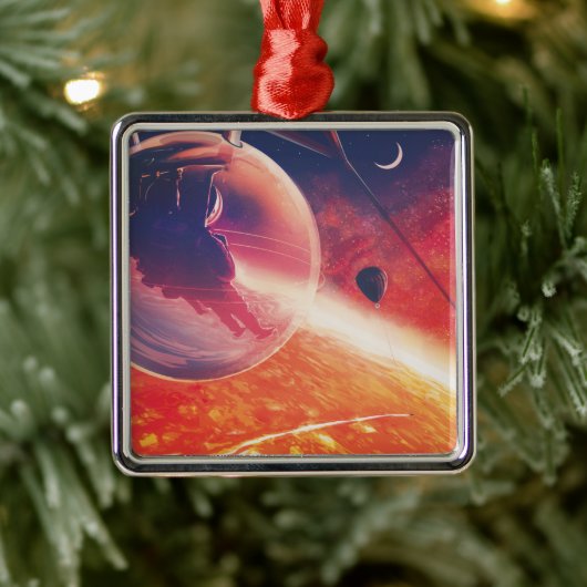 Extrem Hot Air Ballon auf Vulkanausschnitt Ornament Aus Metall (Baum)