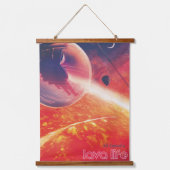 Extrem Hot Air Ballon auf Vulkanausschnitt Wandteppich Mit Holzrahmen (Vorderseite)