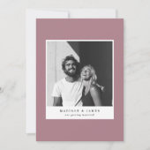 Extrem minimales Lässiges Foto Lila Hochzeit Save The Date (Vorderseite)