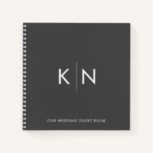 Extrem minimales Monogram Wedding Guest Book Notizblock