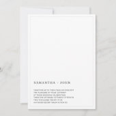 Extrem moderne minimale ästhetische Hochzeit Einladung (Vorderseite)