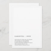 Extrem moderne minimale ästhetische Hochzeit Einladung (Vorne/Hinten)