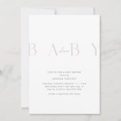 Extrem moderne, minimale, blassfarbene Rose Kinder Einladung (Vorderseite)