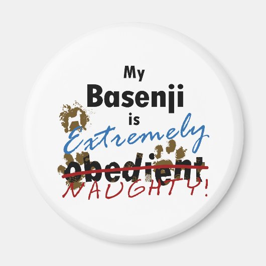 Extrem naughty Basenji Magnet (Vorne)