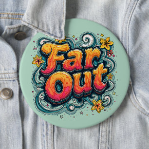 Extrem Retro 70er Psychedelic Groovy Hippie Button