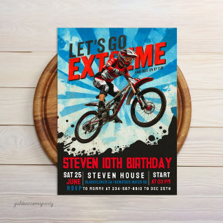 Extreme BMX Bike Birthday - Dirt Bike Einladung