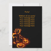 Extreme cool Flaming DJ Party Einladung. Einladung (Rückseite)