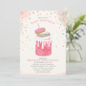 Extreme Crazy Milkshake Girl Baby Sprinkle Donut Einladung (Stehend Vorderseite)